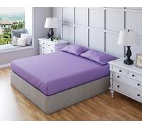 Snug City Fitted Sheet Polycotton Plain Dyed Extra Deep 25cm Bed Linen in Lilac | Size: Super King Snug City Lilac Super King