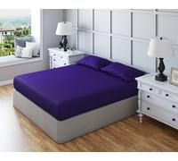 Snug City Fitted Sheet Polycotton Plain Dyed Extra Deep 25cm Bed Linen in Purple | Size: Cot Bed Snug City Purple Cot Bed