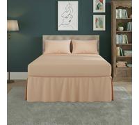 Snug City Fitted Valance Bed Sheet Polycotton Mattress Cover & Frill Easy Care in Peach | Size: Single Snug City Peach Single