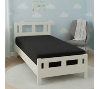 Flannelette Cot Bed Fitted Sheet Soft Brushed Cotton Bedding Comfort Black