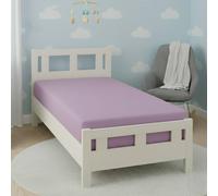 Flannelette Cot Bed Fitted Sheet Soft Brushed Cotton Bedding Comfort Lilac