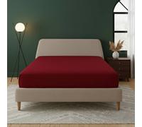 Snug City Flannelette Fitted Sheet Extra Deep 40cm Skirt Soft Brushed Cotton in Red | Size: Double Snug City Red Double