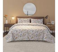 Snug City Floral Complete Bedding Set Duvet Cover Set Pillowcase Fitted Sheet in Pink | Size: Double Snug City Pink Double