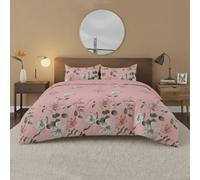 Snug City Flower Complete Bedding Set Duvet Cover Set Pillowcase Fitted Sheet in Pink | Size: Single Snug City Pink Single
