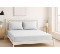 Snug City Luxury 200TC Soft Touch Fitted Sheet Bed Linen 30cm Extra Deep Skirt in White | Size: Single Snug City White Single