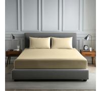 Snug City Luxury 200TC Soft Touch Fitted Sheet Bed Linen 30cm Extra Deep Skirt - Single - Cream