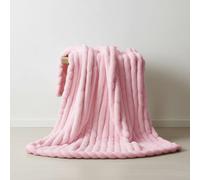 Snug City Luxury Big Cord Blanket Thick Ribbed Throw Ultimate Comfort Warmth in Pink | Size: 150 cm × 200 cm Snug City Pink 150 cm × 200 cm