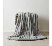 Snug City Luxury Big Cord Blanket Thick Ribbed Throw Ultimate Comfort Warmth in Silver | Size: 150 cm × 200 cm Snug City Silver 150 cm × 200 cm