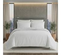 Snug City Luxury Satin Stripe Duvet Cover Set T250 Cotton Rich Soft Bed Linen in White | Size: Single Snug City White Single