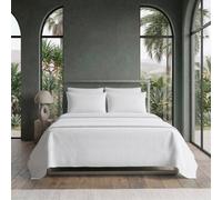 Snug City Luxury Satin Stripe T250 Cotton Rich Soft Flat Sheet Bed Linen in White | Size: King Snug City White King