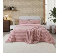 Snug City Luxury Teddy Cord Design Bedding Set Ultra Soft Cozy Stylish Comfort in Pink | Size: Super King Snug City Pink Super King