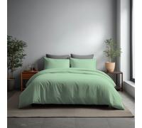 Snug City Microfibre Soft Touch Duvet Cover & Pillowcase/s Set Bed Linen in Duck Egg Blue | Size: Double Snug City Duck Egg Blue Double