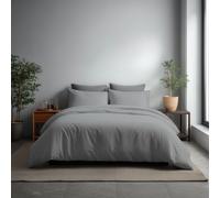 Snug City Microfibre Soft Touch Duvet Cover & Pillowcase/s Set Bed Linen in Silver | Size: Super King Snug City Silver Super King