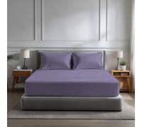 Microfibre Soft Touch Fitted Sheet 40Cm Extra Deep Skirt Plain Dyed Bed Linen Lilac