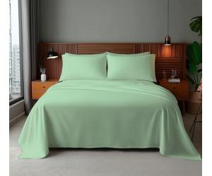 Snug City Microfibre Soft Touch Flat Sheet Plain Dyed Bed Linen in Duck Egg Blue | Size: Double Flat Snug City Duck Egg Blue Double Flat