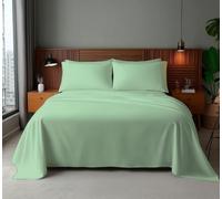 Snug City Microfibre Soft Touch Flat Sheet Plain Dyed Bed Linen in Duck Egg Blue | Size: Super King Flat Snug City Duck Egg Blue Super King Flat