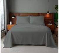 Snug City Microfibre Soft Touch Flat Sheet Plain Dyed Bed Linen in Grey | Size: King Flat Snug City Grey King Flat