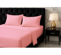 Snug City Microfibre Soft Touch Flat Sheet Plain Dyed Bed Linen in Pink | Size: Double Flat Snug City Pink Double Flat