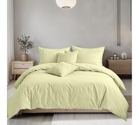 Snug City Plain Dyed Easy Care Polycotton Duvet Cover And Pillowcase/s Set Bed Linen - Lemon - Single