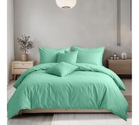 Snug City Plain Dyed Easy Care Polycotton Duvet Cover And Pillowcase/s Set Bed Linen - Mint - Single