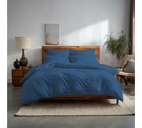 Snug City Plain Dyed Easy Care Polycotton Duvet Cover & Pillowcase/s Set Bed Linen in Mid Blue | Size: Single Snug City Mid Blue Single