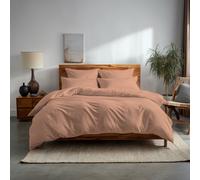Snug City Plain Dyed Easy Care Polycotton Duvet Cover & Pillowcase/s Set Bed Linen in Peach | Size: Single Snug City Peach Single