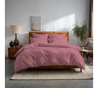 Snug City Plain Dyed Easy Care Polycotton Duvet Cover & Pillowcase/s Set Bed Linen in Pink | Size: Single Snug City Pink Single