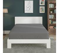 Snug City Polycotton Fitted Sheet Extra Deep 40cm Skirt Easy Care in Grey | Size: Single Snug City Grey Single