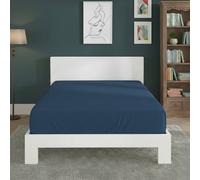 Snug City Polycotton Fitted Sheet Extra Deep 40cm Skirt Easy Care in Mid Blue | Size: Single Snug City Mid Blue Single