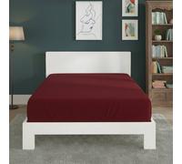 Snug City Polycotton Fitted Sheet Extra Deep 40cm Skirt Easy Care in Red | Size: Double Snug City Red Double