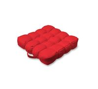 Snug City Quilted 9 Button Seat Pad Cushion Booster 100% Cotton Cover 45cm Square - Red