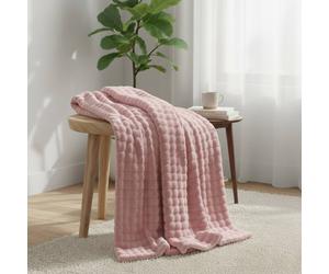 Snug City Rabbit Faux Fur Throw Blanket Ultra Soft Luxury Throw for Sofa & Bed in Pink | Size: 150 cm x 200 cm Snug City Pink 150 cm x 200 cm