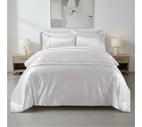 Shimmer Duvet Cover Set Luxury Bedding With Elegant Metallic Finish White