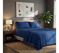 Snug City Soft Plain Brushed Cotton Fitted Flat Sheet Matching Pillowcases Set in Teal | Size: Double Snug City Teal Double