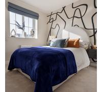 Snug City Soft & Warm Mink Throw Blanket - 200 x 240cm - Blue