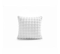 Snug City Square Teddy Design Cushion Cover Soft Plush Decorative Cushion Case in White | Size: 45 cm x 45 cm Snug City White 45 cm x 45 cm