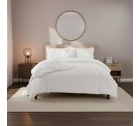 Snug City Super Soft Teddy Duvet Cover Set Heart Embossed Cozy Fleece Bedding in White | Size: Double Snug City White Double