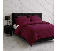 Snug City Teddy Bear Fleece Duvet Cover & Pillow Case Set - Double - Plum