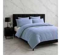 Snug City Teddy Bear Fleece Duvet Cover & Pillow Case Set - Single - Blue