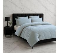 Snug City Teddy Bear Fleece Duvet Cover & Pillow Case Set - Single - Duck Egg