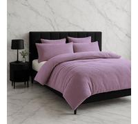 Snug City Teddy Bear Fleece Duvet Cover & Pillow Case Set - Single - Lilac