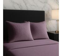 Snug City Teddy Bear Fleece Super Soft Cosy Pillow Case Pair in Lilac | Size: Standard Pillow Case Snug City Lilac Standard Pillow Case