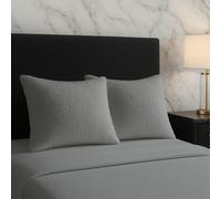 Snug City Teddy Bear Fleece Super Soft Cosy Pillow Case Pair in Silver | Size: Standard Pillow Case Snug City Silver Standard Pillow Case