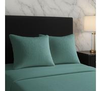 Snug City Teddy Bear Fleece Super Soft Cosy Pillow Case Pair in Teal | Size: Standard Pillow Case Snug City Teal Standard Pillow Case