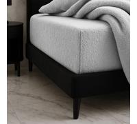 Snug City Teddy bear soft touch cuddly fitted sheet extra deep 30cm elasticated skirt - Double - White