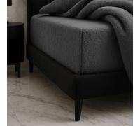 Snug City Teddy bear soft touch cuddly fitted sheet extra deep 30cm elasticated skirt - King - Charcoal