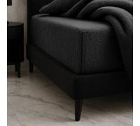 Snug City Teddy bear soft touch cuddly fitted sheet extra deep 30cm elasticated skirt - Super King - Black