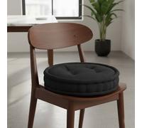Snug City Teddy Fabric Round Booster Cushion Soft Seat Riser Pad Dining Chair in Black | Size: 45 cm x 45 cm Snug City Black 45 cm x 45 cm