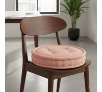 Snug City Teddy Fabric Round Booster Cushion Soft Seat Riser Pad Dining Chair in Pink | Size: 45 cm x 45 cm Snug City Pink 45 cm x 45 cm