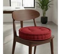 Snug City Teddy Fabric Round Booster Cushion Soft Seat Riser Pad Dining Chair in Red | Size: 45 cm x 45 cm Snug City Red 45 cm x 45 cm